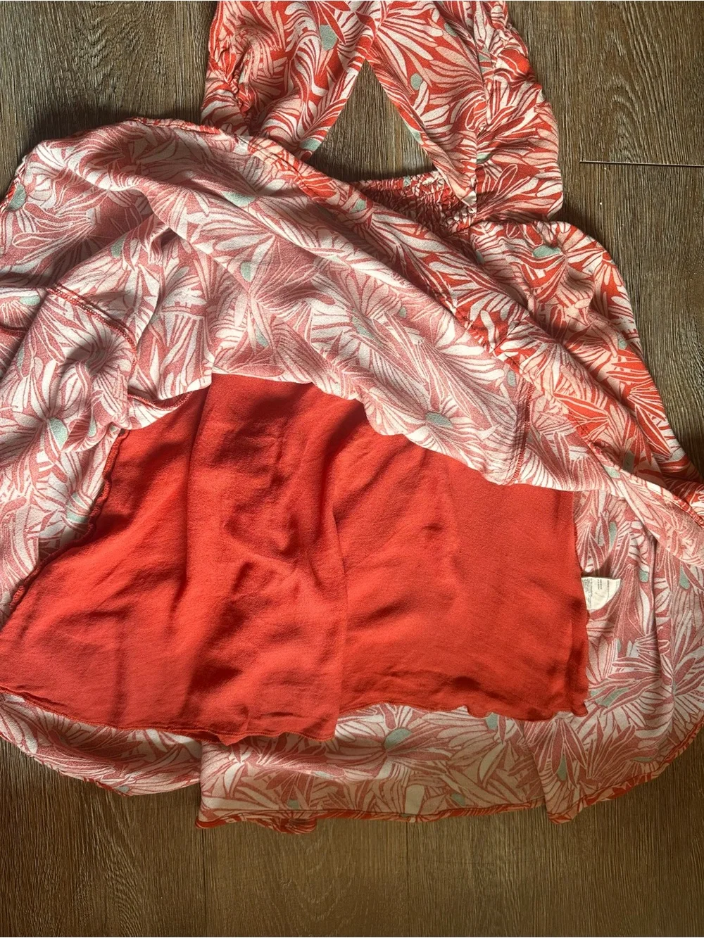 Free People Size S Orange Flower Floral Libby Convertible Halter Mini Dress